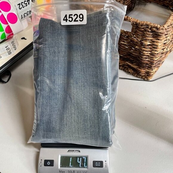 Disney Store Jeans‎ Womens 8 Cotton Blue Tinkerbell High Waist Straight Leg - Picture 7 of 8